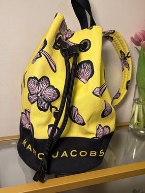Brand new with tags! Marc Jacobs Yellow & Pink Floral Drawstring Backpack